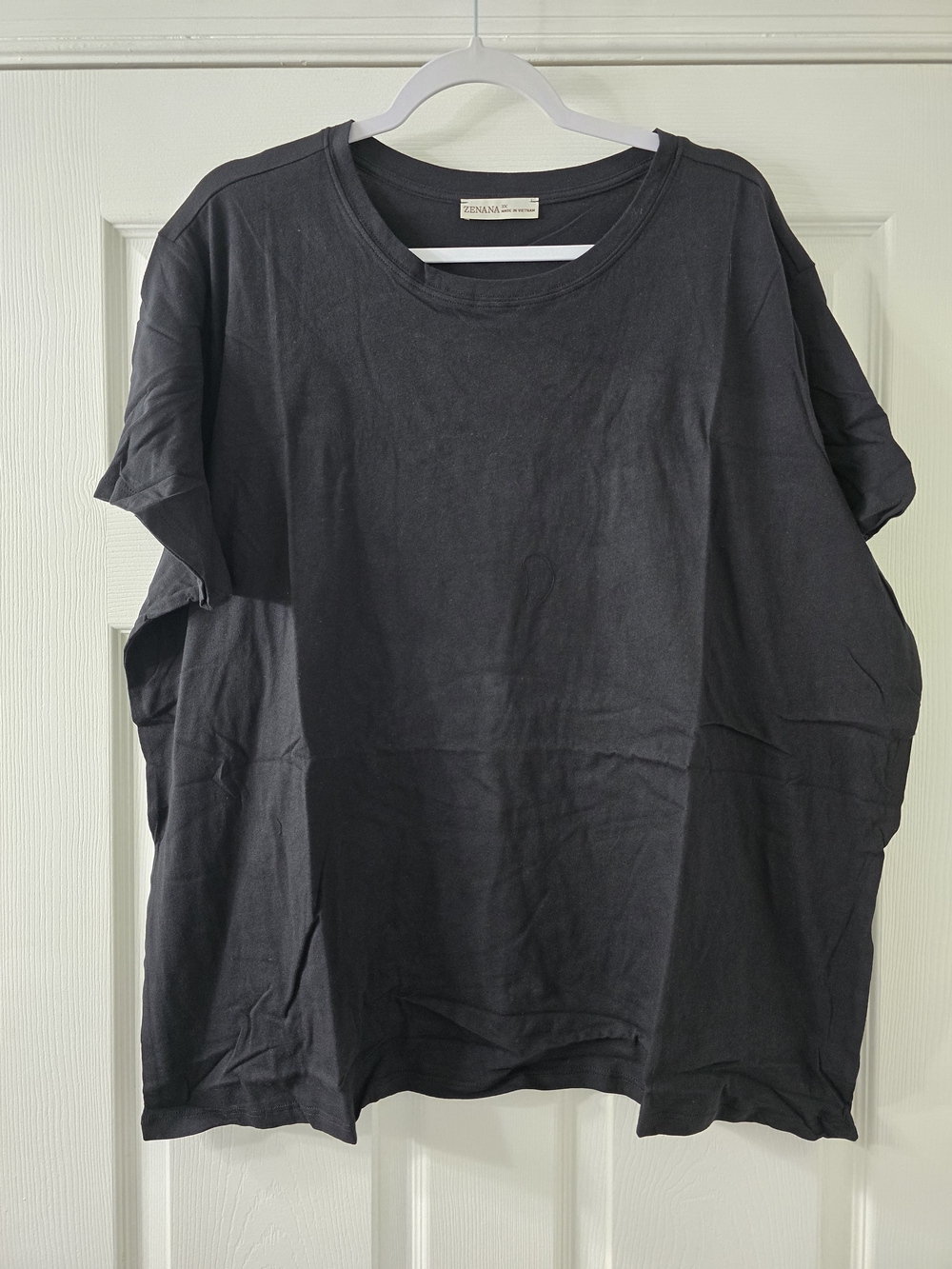 Zenana Black Crewneck Women's T-Shirt - 3XL